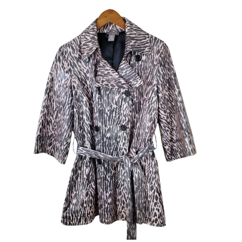 Kener Trench Coat size 8 Jacket Belted Button Up Double Breasted Spring